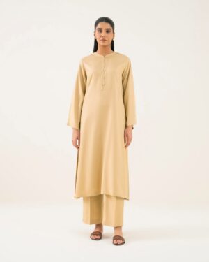 Stitched Autumn 2025 Silk 2-Piece Suit in Skin