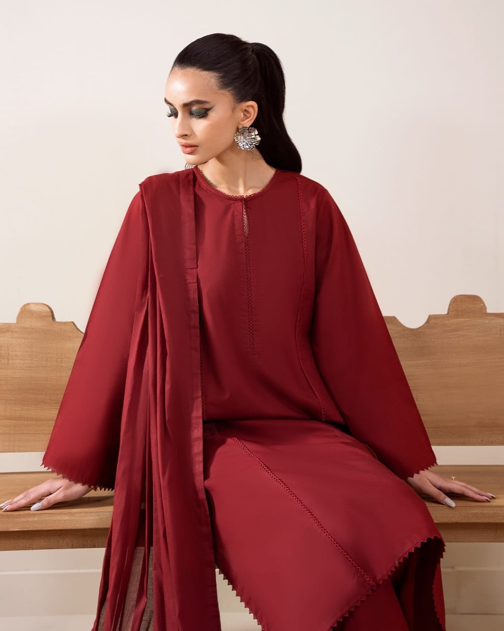1b3f921c-5cae-435c-87a1-5df3d8ede980 (1) Stitched Summer ’25 2-Piece Lawn Blood Red