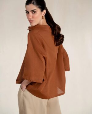 Stitched Autumn ’25 2-Piece Silk Rust/Beige